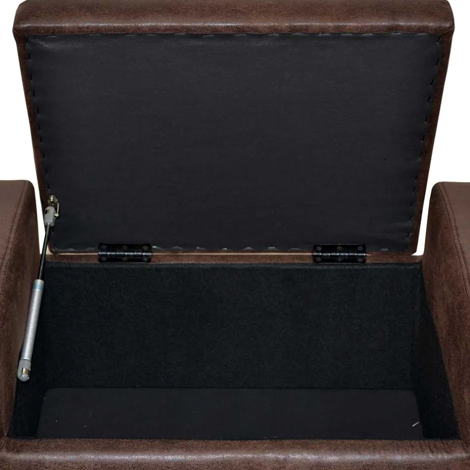 Truhenbank in Braun mit Wangengestell - Rever^Wohnen Discount