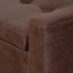 Truhenbank in Braun mit Wangengestell - Rever^Wohnen Discount