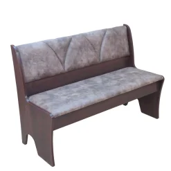 Wohnen Truhenbank in Nussbaum Dunkel Croama mit Microfaser Hellbraun