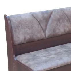 Wohnen Truhenbank in Nussbaum Dunkel Croama mit Microfaser Hellbraun