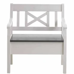 Wohnen Truhenbank Yoan in Grau Weiß