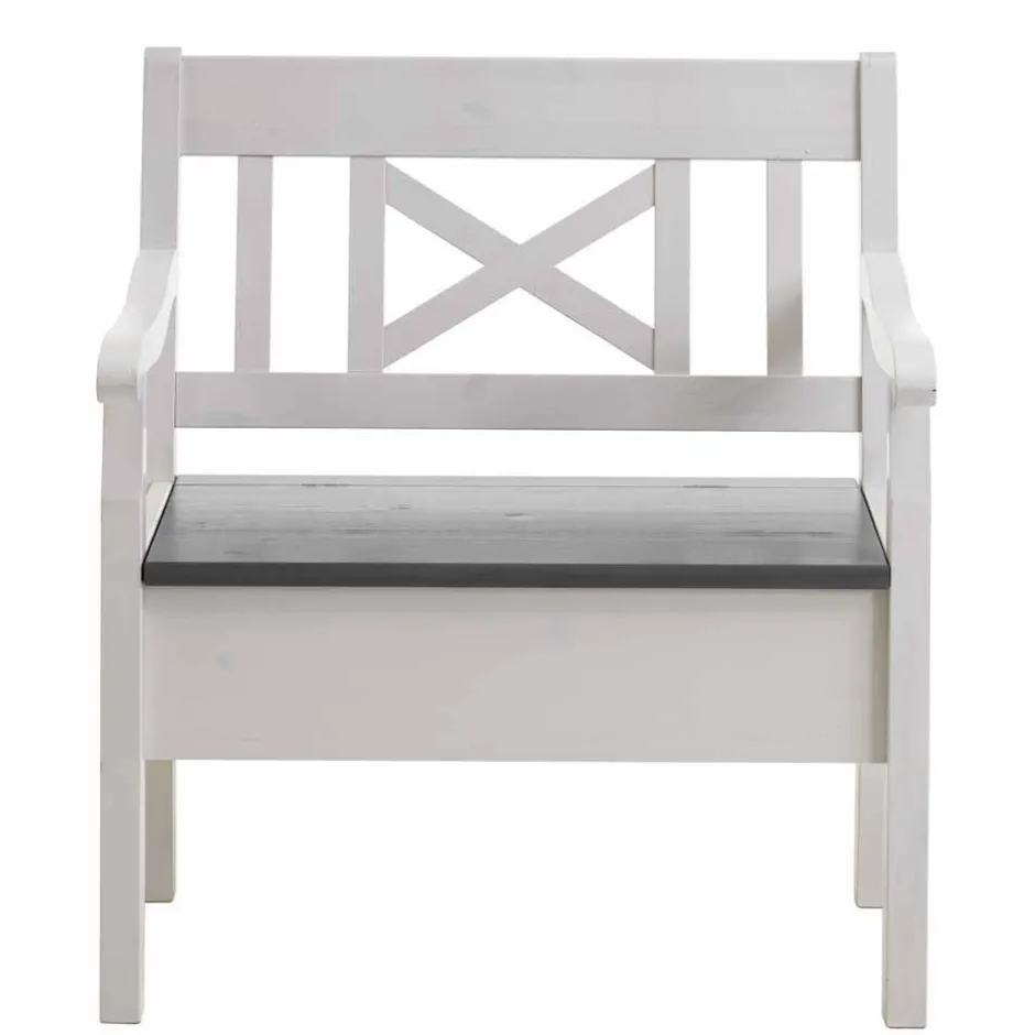 Wohnen Truhenbank Yoan in Grau Weiß