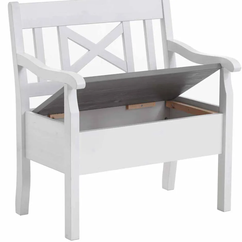 Wohnen Truhenbank Yoan in Grau Weiß