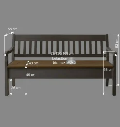 Truhenbank Ziamora in Grau^Wohnen Best