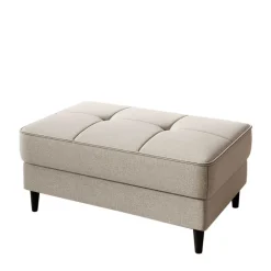 Truhen-Polsterhocker in Cremeweiß Stoff - Philippe^Wohnen Outlet