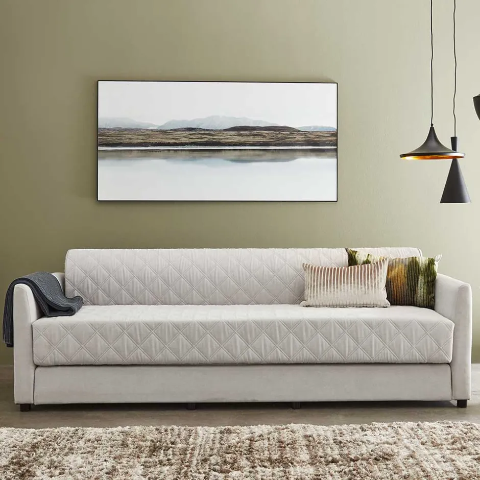 TTF Ausziehcouch in Hellgrau Stoff - Cyras^Wohnen Clearance