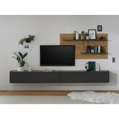 Wohnen TV Anbauwand für Fernseher hängend - Ahilav I (dreiteilig)