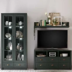 TV Anbauwand in Dunkelgrün - Niestov (dreiteilig)^Wohnen New