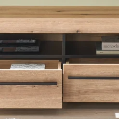 Wohnen TV Anbauwand in Eiche - Brocus (vierteilig)