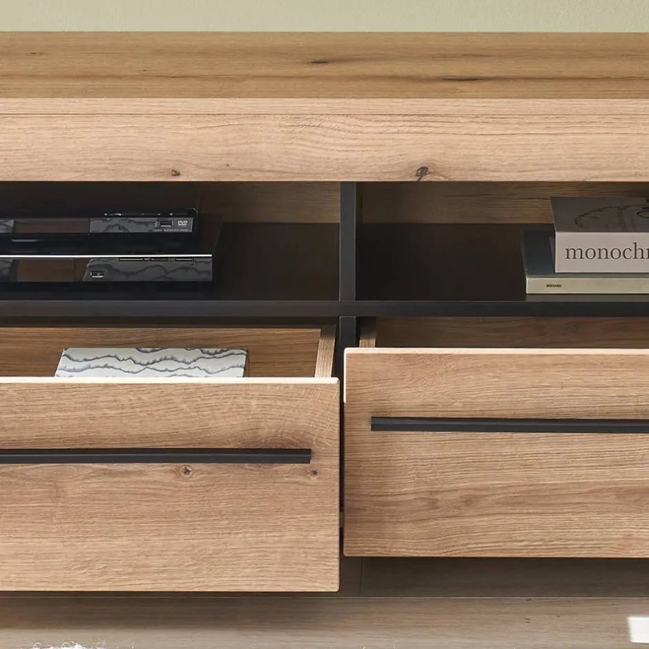 Wohnen TV Anbauwand in Eiche - Brocus (vierteilig)