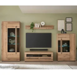 Wohnen TV Anbauwand in Eiche - Brocus (vierteilig)