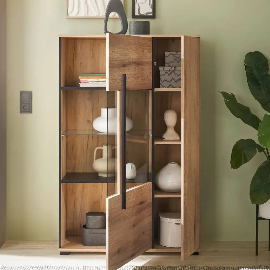 Wohnen TV Anbauwand in Eiche - Brocus (vierteilig)