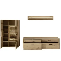 TV Anbauwand Möbelset modern - Jevedaz (dreiteilig)^Wohnen Discount