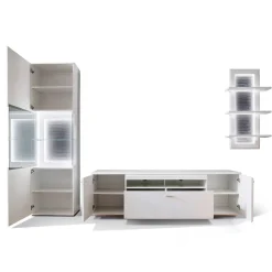 TV Anbauwand Set in Weiß - Hazime (dreiteilig)^Wohnen Online