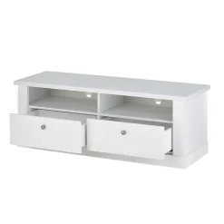 Wohnen TV Anbauwand Set in weißer Holzoptik Pinie - Liancos (vierteilig)