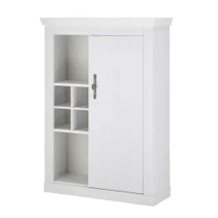 Wohnen TV Anbauwand Set in weißer Holzoptik Pinie - Liancos (vierteilig)