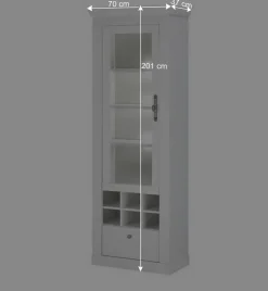 Wohnen TV Anbauwand Set in weißer Holzoptik Pinie - Liancos (vierteilig)