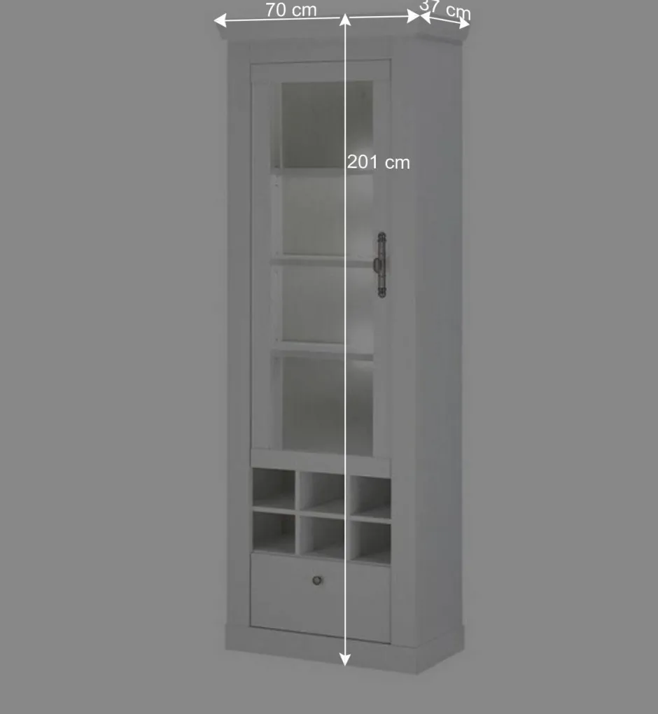 Wohnen TV Anbauwand Set in weißer Holzoptik Pinie - Liancos (vierteilig)