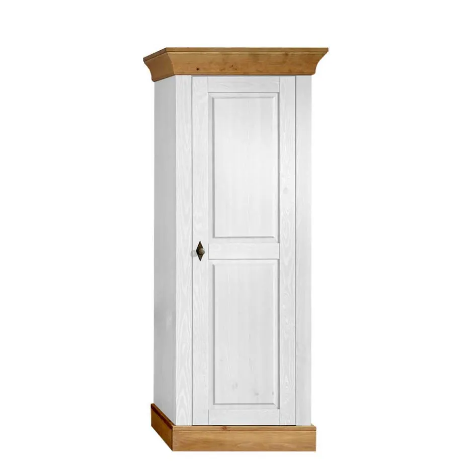 Wohnen TV Anbauwand Sibiuta in Weiß Kiefer teilmassiv (dreiteilig)