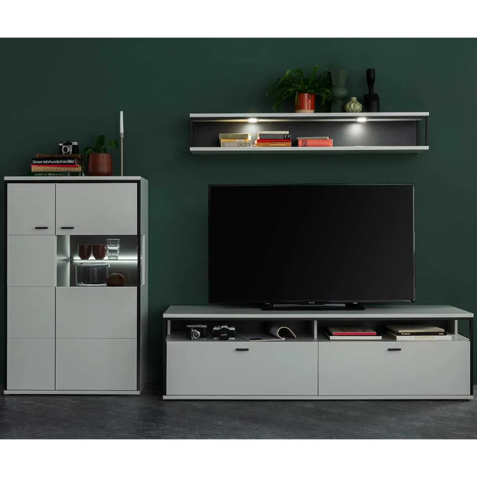 TV Anbauwand-Möbel als Set - Loazin (dreiteilig)^Wohnen Discount