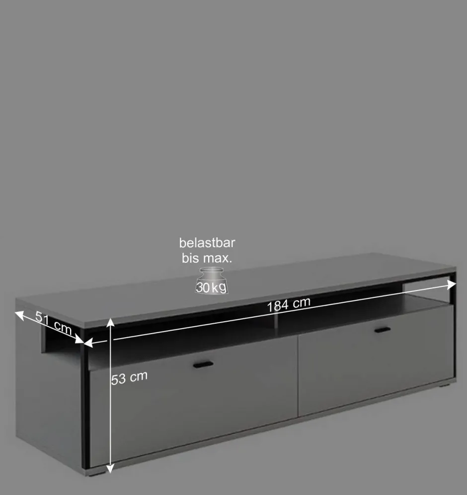 TV Anbauwand-Möbel als Set - Loazin (dreiteilig)^Wohnen Discount
