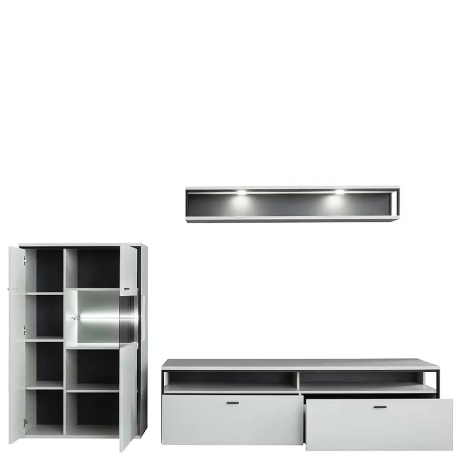 TV Anbauwand-Möbel als Set - Loazin (dreiteilig)^Wohnen Discount