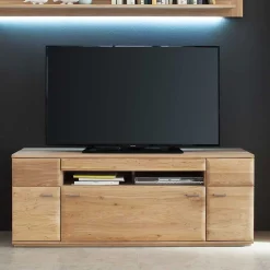 Wohnen TV Bank in Eiche Bianco teilmassiv Pontros 2-türig