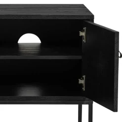 TV Board - teilmassiv in Schwarz - Almery^Wohnen Sale