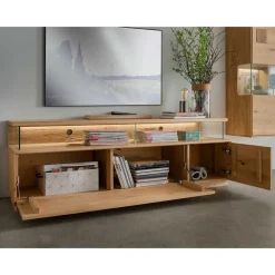 Wohnen TV Board & Wandboard & Vitrine Set - Millena (dreiteilig)