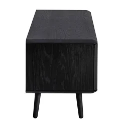 Wohnen TV Board aus Eiche geschliffen & Schwarz geölt - Asnes