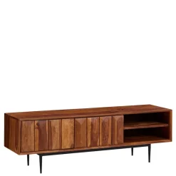 TV Board aus Sheesham Massivholz & Metall - Elmin^Wohnen Outlet