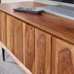 TV Board aus Sheesham Massivholz & Metall - Elmin^Wohnen Outlet
