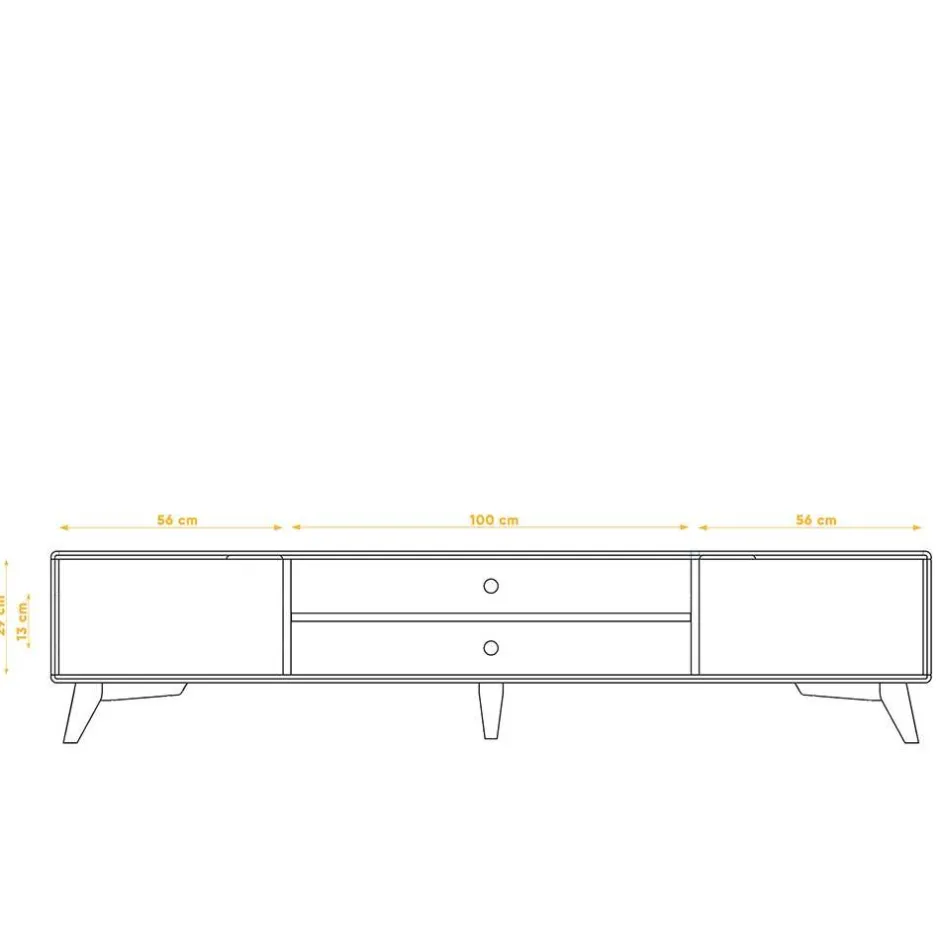 Wohnen TV Board aus Wildeiche Massivholz & MDF - Diesta