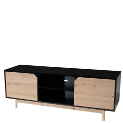 TV Board in Eiche und Schwarz - Heraklion^Wohnen Clearance