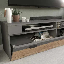 Wohnen TV Board in Wildeiche NB & Grau - Scarlett