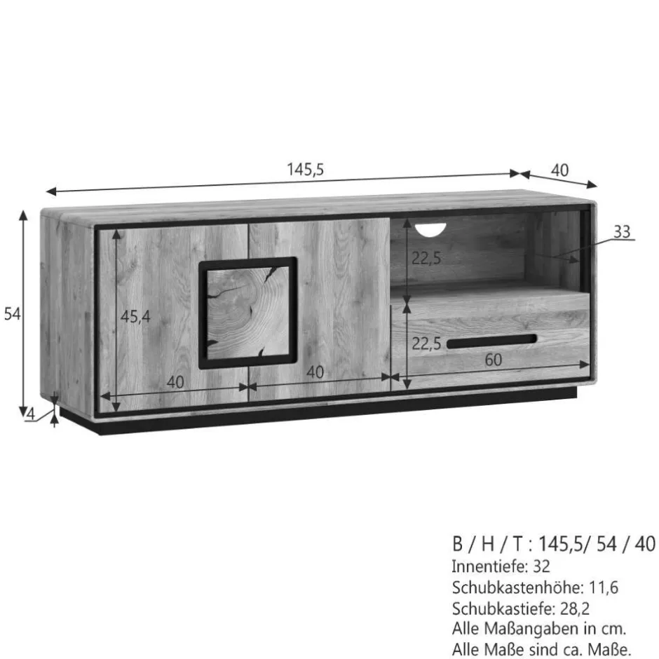 TV Board mit Hirnholz Applikation - Shipper^Wohnen