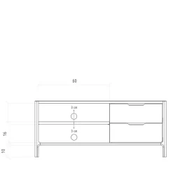 Wohnen TV Board mit zwei Fächern und zwei Schubladen - Lana