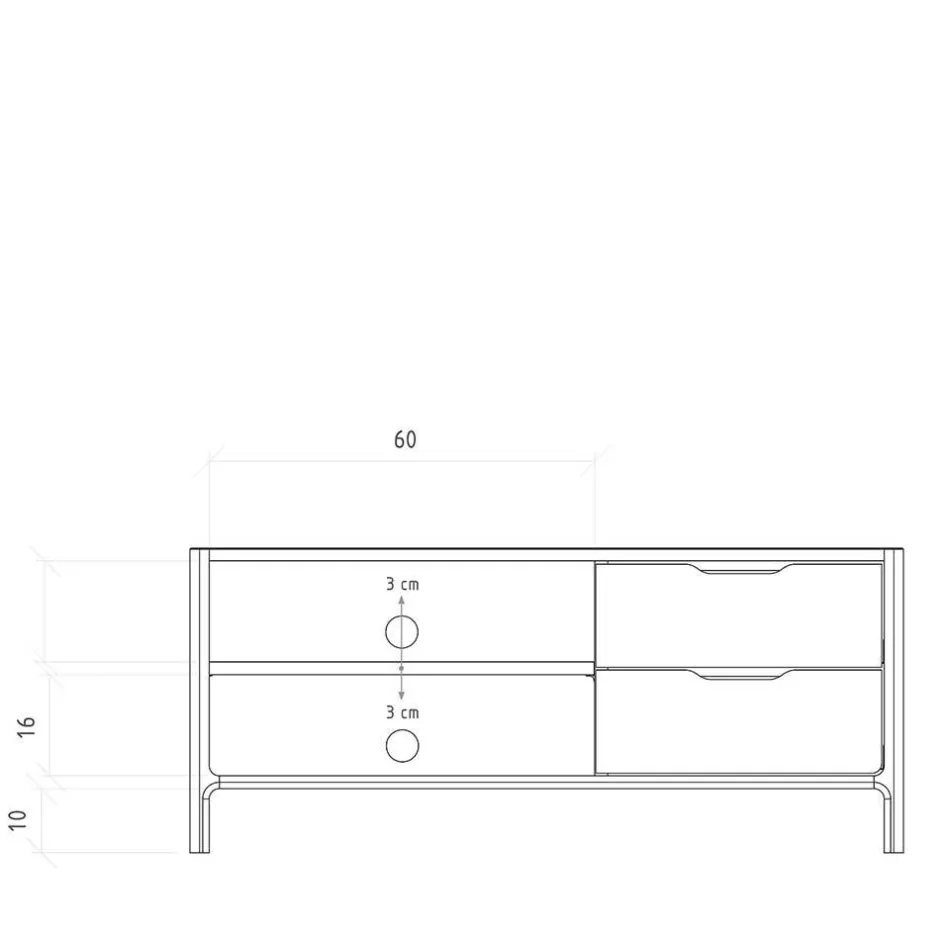 Wohnen TV Board mit zwei Fächern und zwei Schubladen - Lana