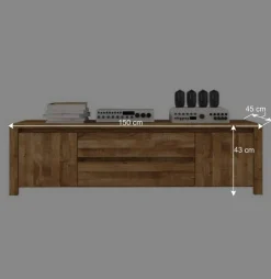 Wohnen TV Board Nadalia aus Wildeiche Massivholz