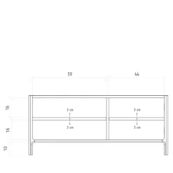 Wohnen TV Element mit zwei Fächern und Tür - Laida