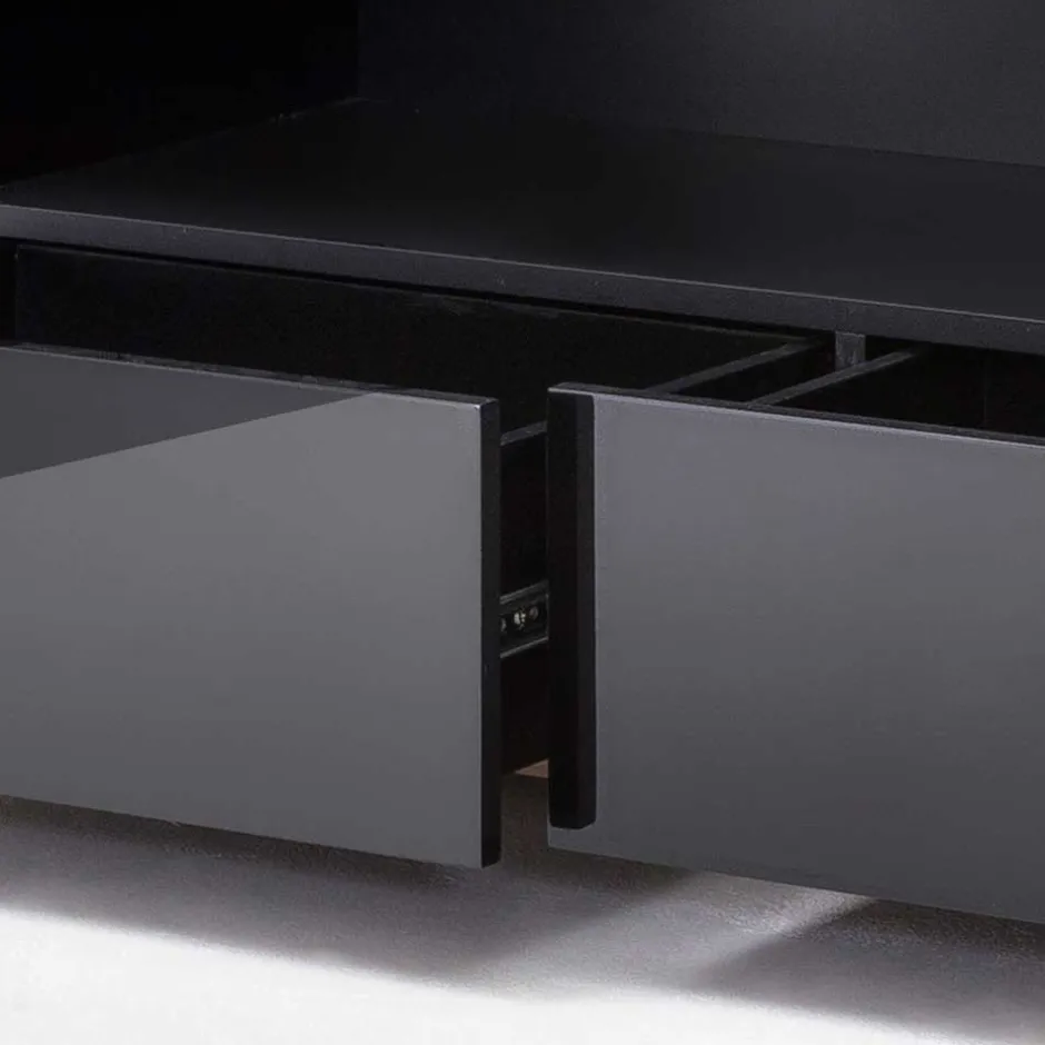 TV Hochglanz Lowboard in Schwarz - Ercurs^Wohnen Discount