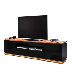 TV Hochglanz Lowboard in Schwarz - Ercurs^Wohnen Discount
