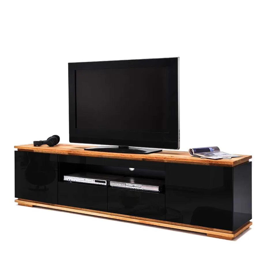 TV Hochglanz Lowboard in Schwarz - Ercurs^Wohnen Discount