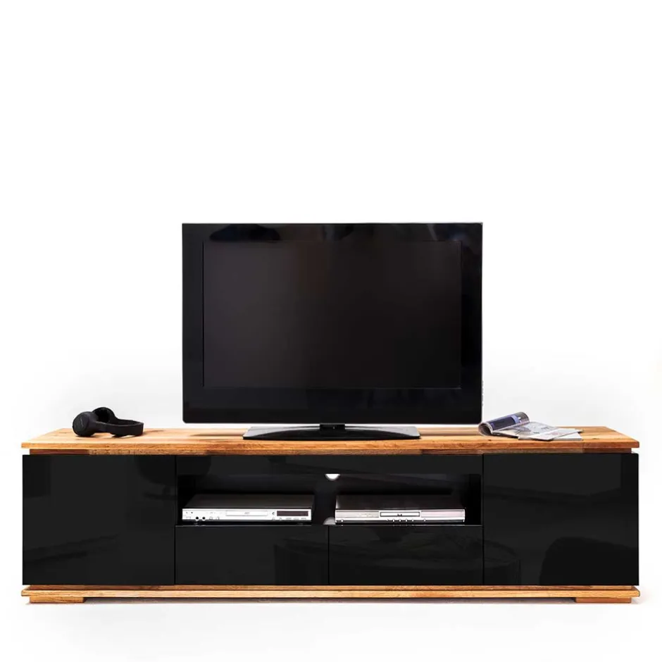 TV Hochglanz Lowboard in Schwarz - Ercurs^Wohnen Discount