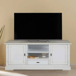 Wohnen TV Kommode in Antikweiß - Annot