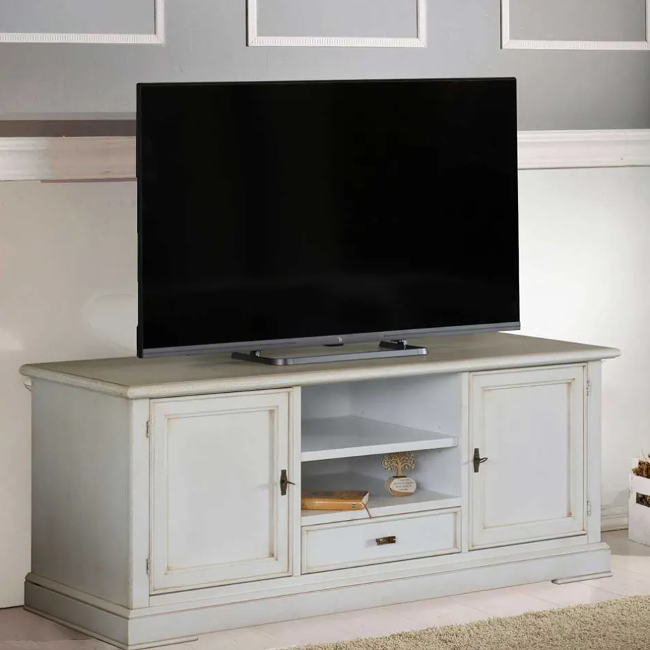 Wohnen TV Kommode in Antikweiß - Annot