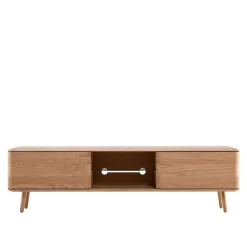 Wohnen TV Kommode in Eiche Bianco massiv - Bakaras