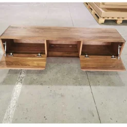 Wohnen TV Kommode in Eiche Bianco massiv - Bakaras