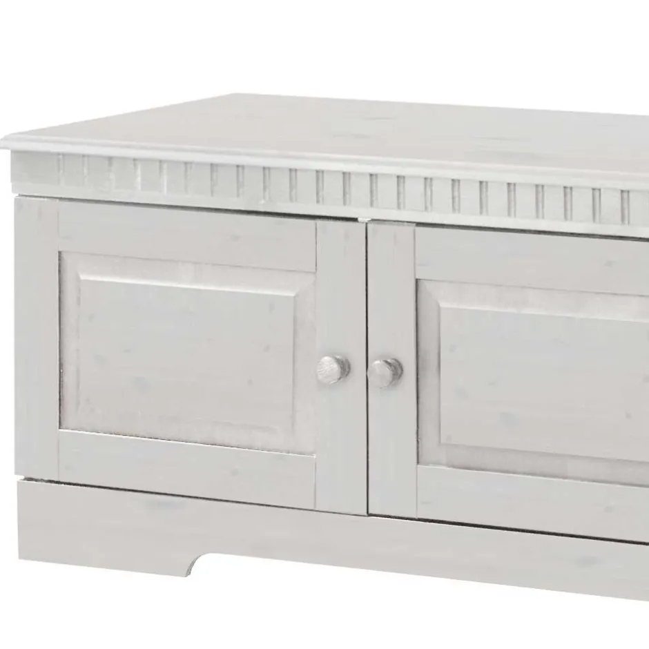 Wohnen TV Kommode in Weiß lasiert - Auricos