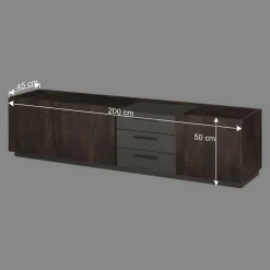 Wohnen TV Kommode und Hängeschränke Set - Mundo (dreiteilig)